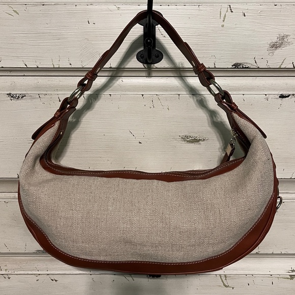 ELLIOTT LUCCA Jute Body Leather Trim Hobo Purse  Size OS - Picture 2 of 11